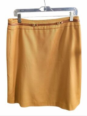 VINTAGE Jones New York 100% Wool Camel Color Midi Skirt Size 14